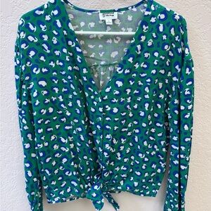 Chic Leopard Print Button Down Shirt